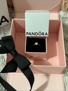 Pandora Heart-Shaped Ring Sterling Silver Size 7